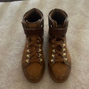 Michael Kors Brown Suede High Top Sneakers